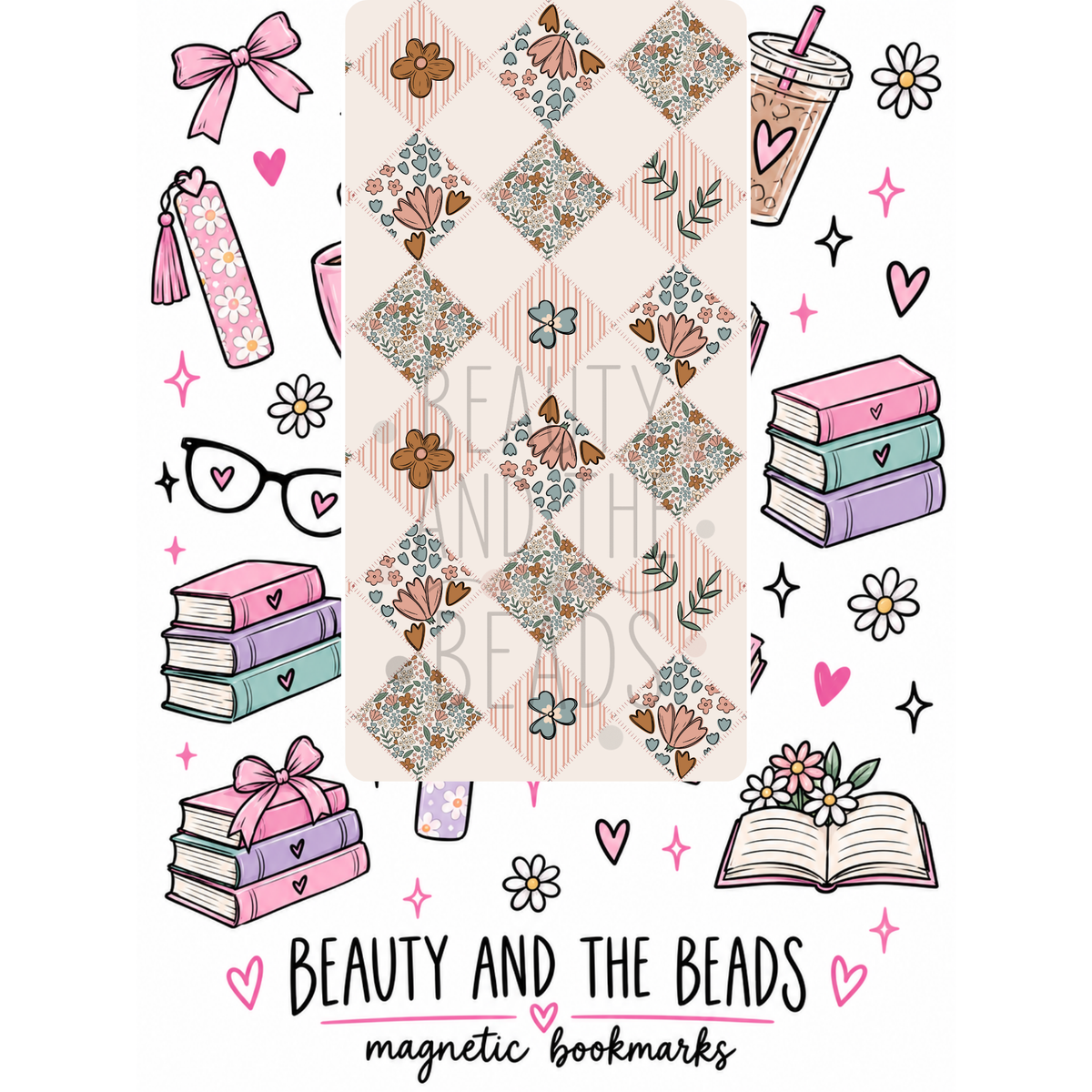Floral Patchwork - Magnetic Bookmark