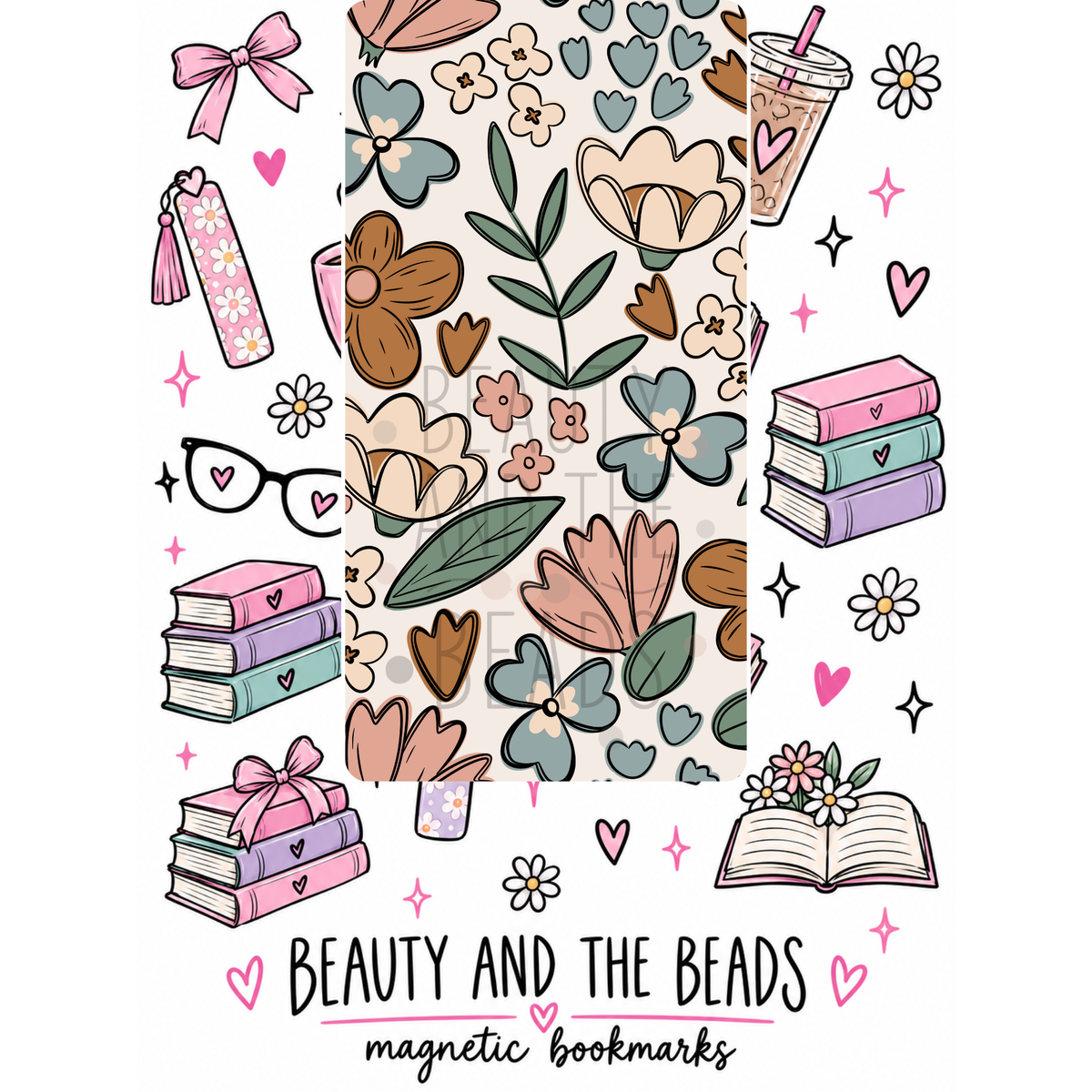 Pastel Floral - Magentic Bookmark