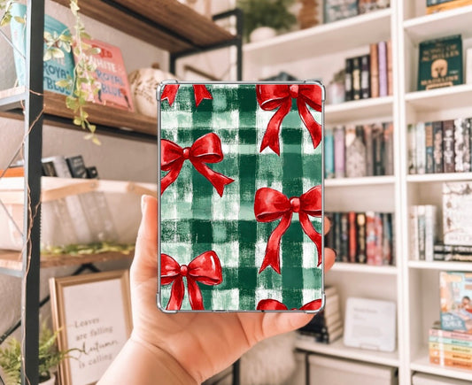 Red & Green Gingham Bow - Insert