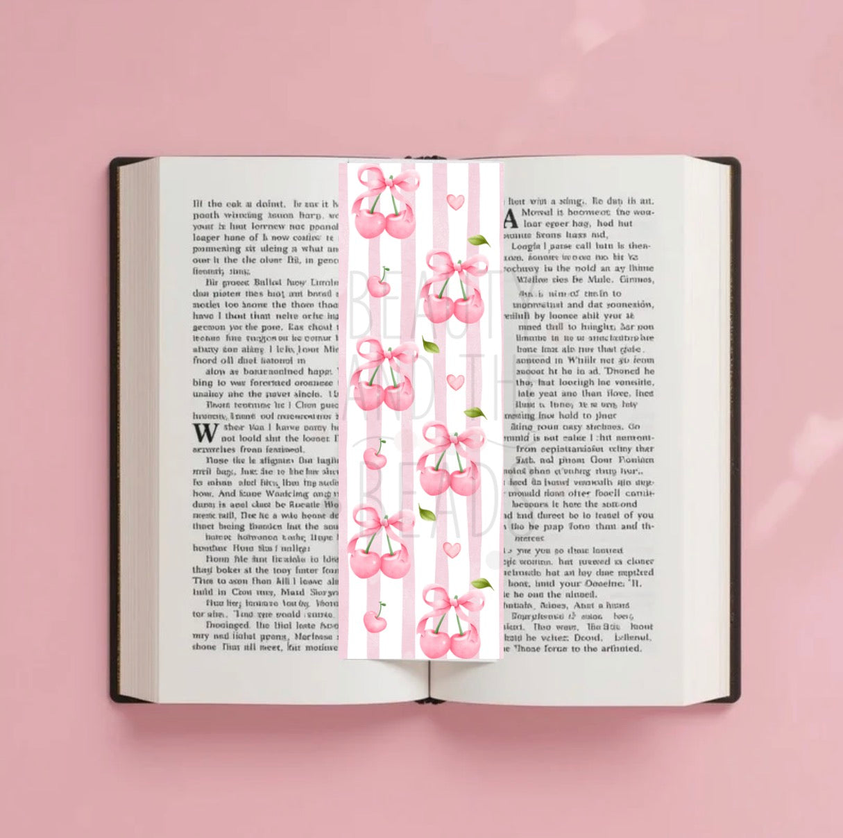 Pink Cherry Bows - Bookmark