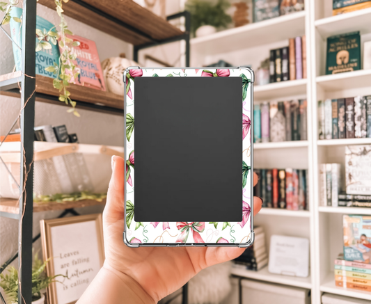 Pink + Green Bows - Kindle Skin