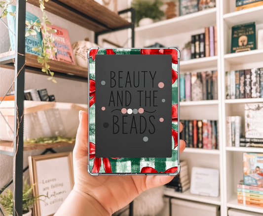 Red & Green Gingham Bow - Kindle Skin